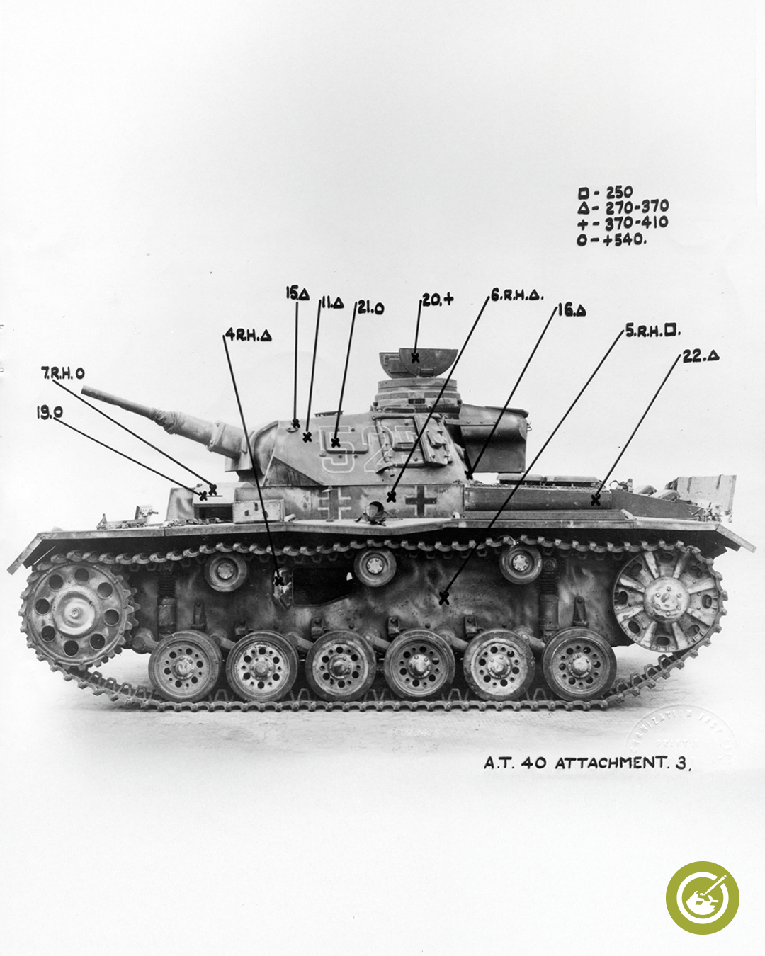 Pz.Kpfw. III Ausf.F 5cm (Fgst.Nr.61080) DAK Pz.Rgt.5 #525 {001}{a} UK (captured during the battles of late 1941 such as ‘Operation Crusader’ (18.11-17.12.1941)).jpg